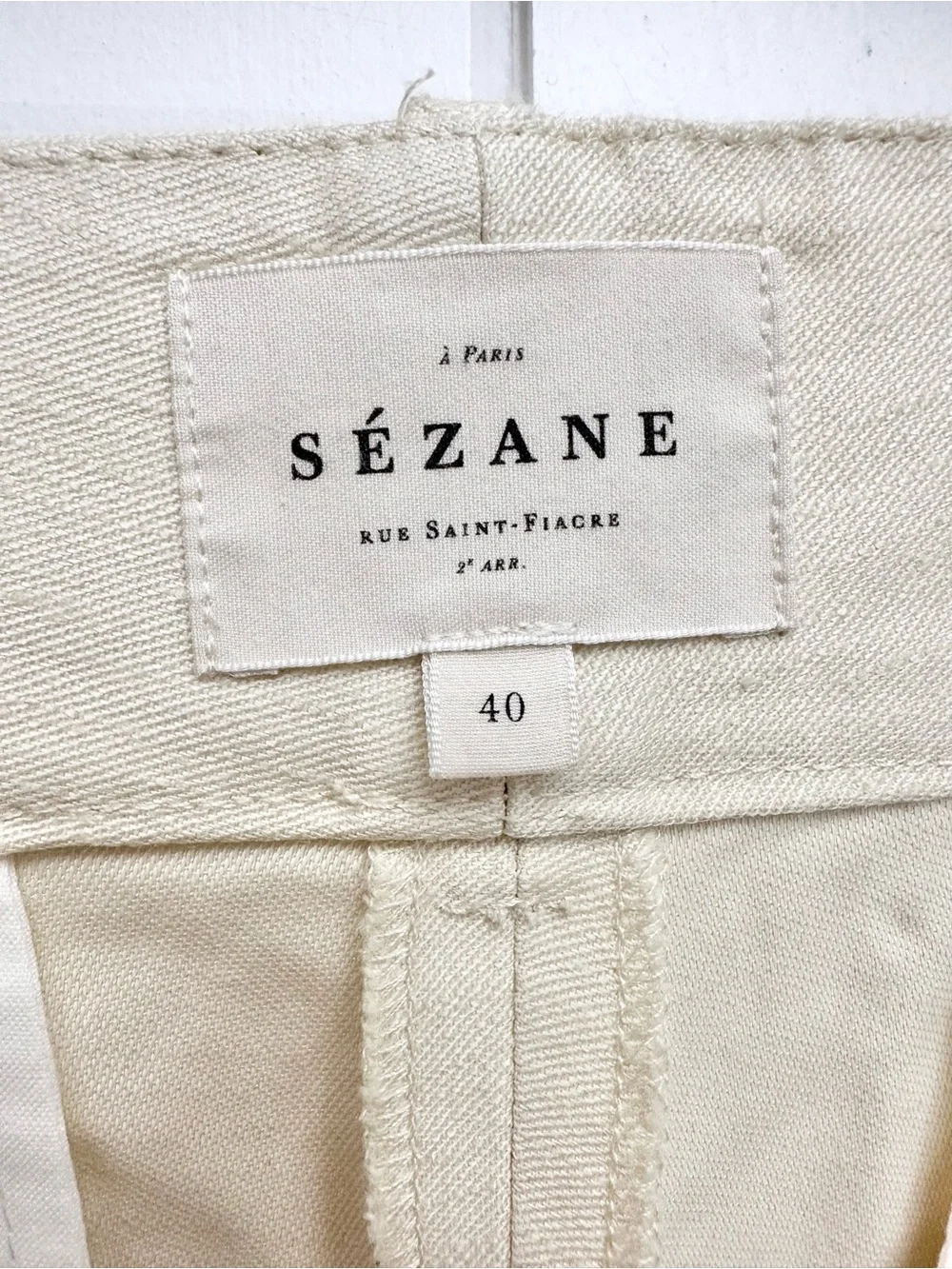 Sezane Cyprien Straight Pants In Cream Size 40